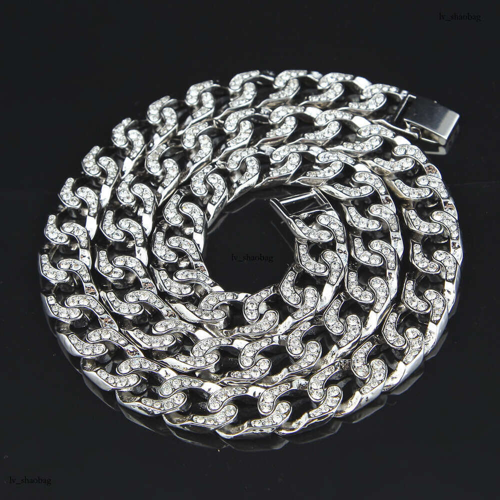 Hiphop Hip-Hop Rap Full Dia Cuban Chain Fashion Miami Necklace Street Heavy Jewelry