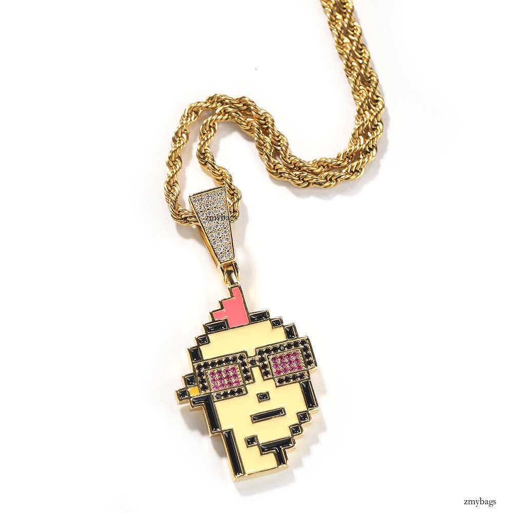 Hip-Hop Kid New NFT Avatar Cartoon Men and Women Personality Trend Necklace Cute Character Pendant Jewelry