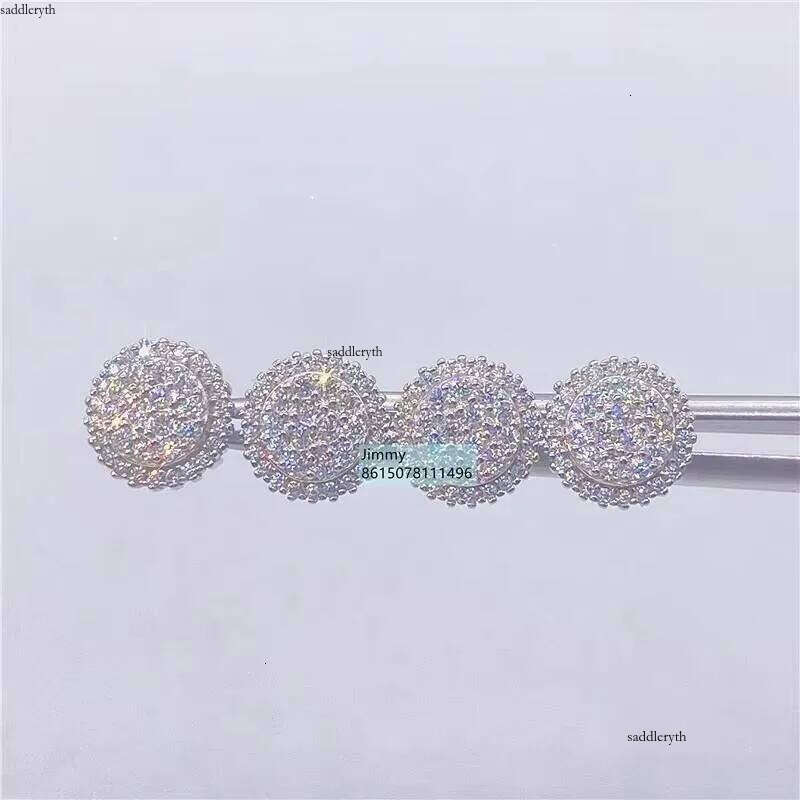 New Trendy Hotsale Iced Out Lowest Price Sterling Sier Jewelry Moissanite VVS Stud Earrings