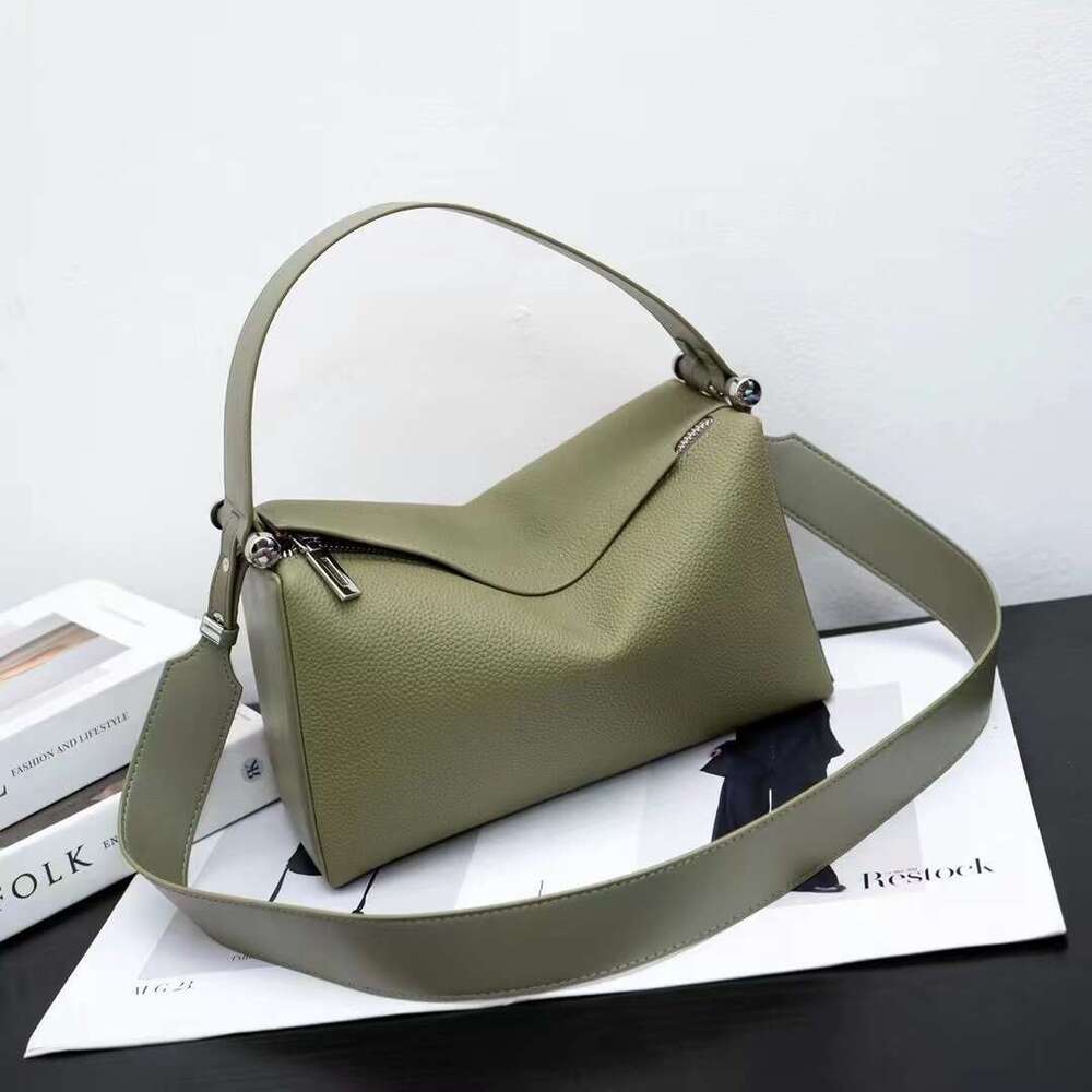 Handheld Pillow for Women New Genuine Leather Crossbody Top Layer Shoulder High end Niche Cowhide Bag