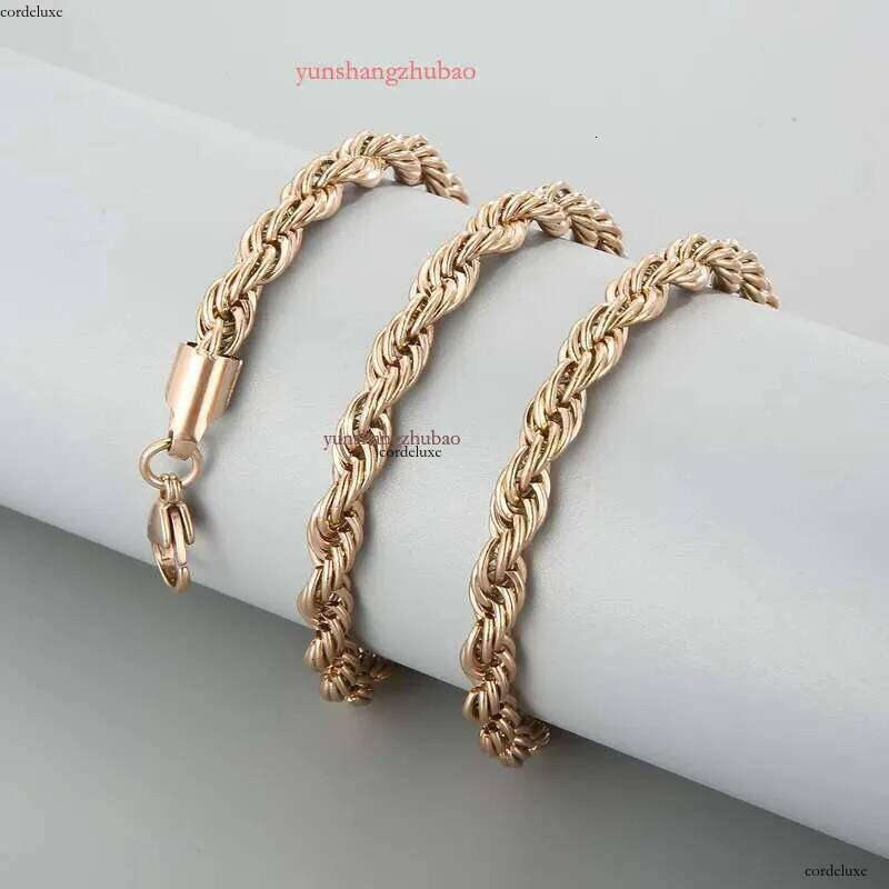 designer jewelry women High Quality Gold Plated rope chain Stainless Steel Necklace gift rose gold necklace 2-5mm chains for men