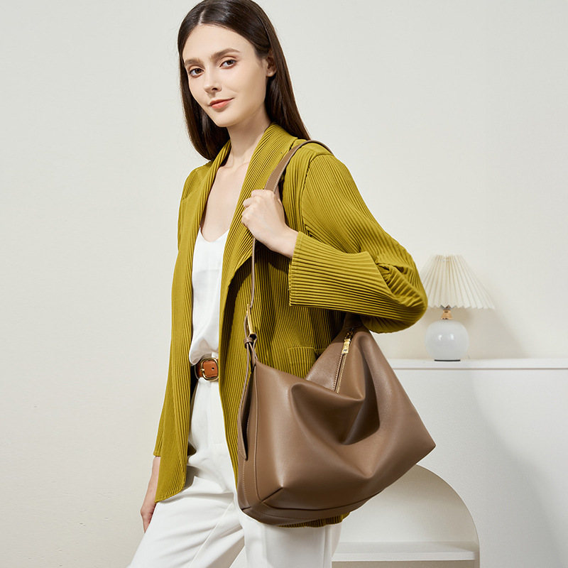 Genuine Leather Underarm Tote Stray For Women New Cowhide Commuter Large Single Shoulder Crossbody Women's Bag