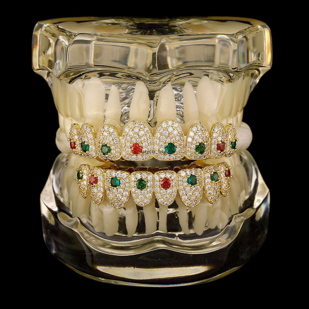 TEMU Brace Hip-Hop Style Full New Colorful Zircon Halloween Christmas Teeth Jewelry