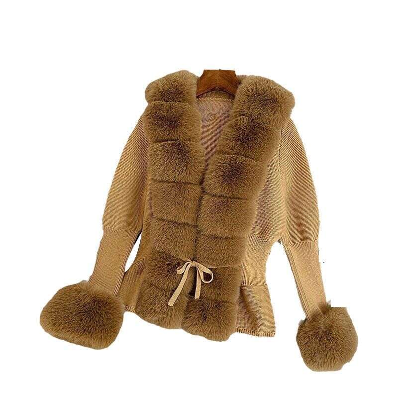 Women's Clothing Hot Sale Autumn And Winter New Women's Fur Placket Cuffs Detachable Knitted Sweater