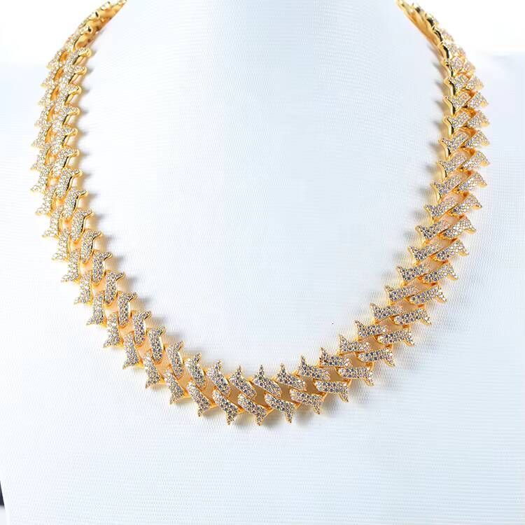 Hip Hop Brass Cuban Chain 10mm 12mm 15mm 18mm Width Iced Out Zirconia Cuban Link Chain Miami Men Bracelet Necklaces