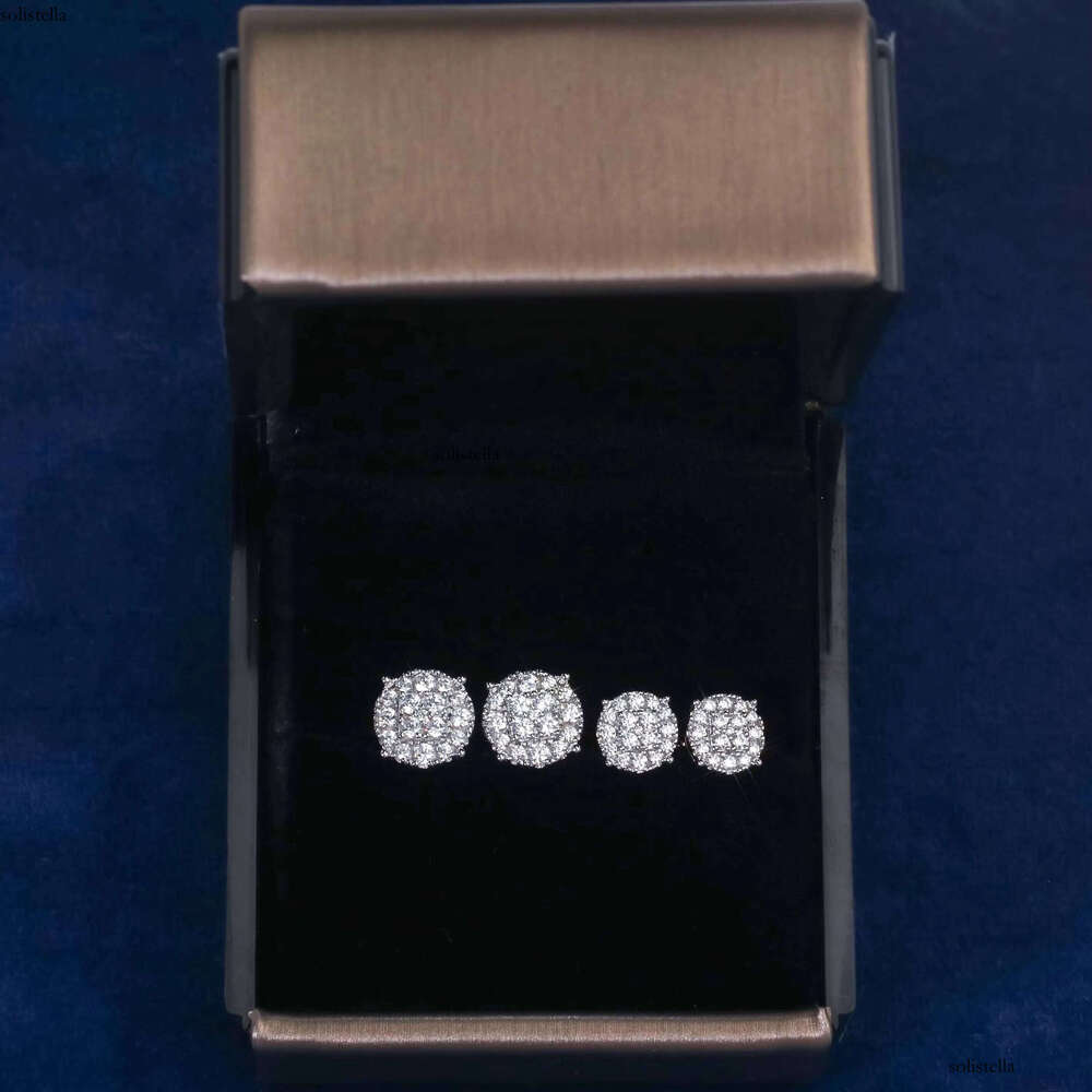 Iced Out Flower Sterling Sier Bling 4 Prong Moissanite Earrings