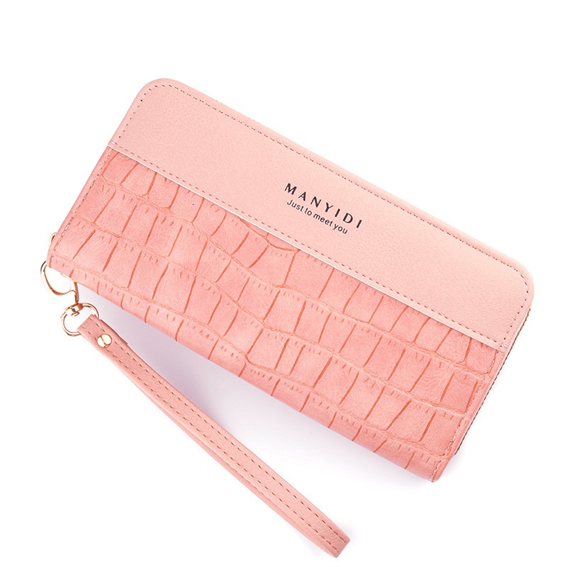 New Style Women's Long Zipper Wallet Fashion Retro Large Capacity Phone Bag Crocodile Luxury Bag Pattern Designer Bag Soft Leather Wallet