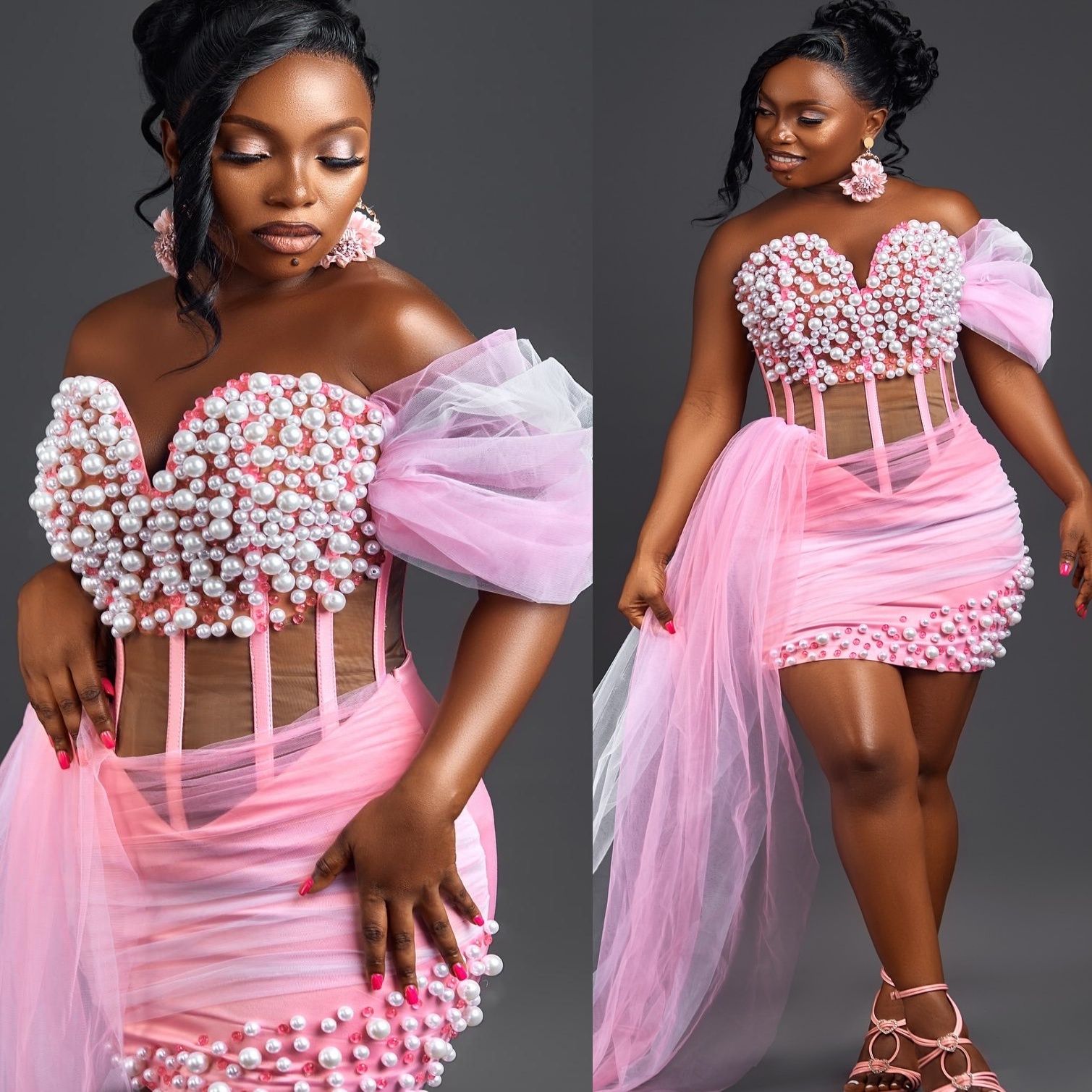Chic Pink Pink Cocktail Dress Pearls Beaded Tulle Elegant Short Mini Graduation Homecoming Dresses For Special Occasions Sweetheart Gowns