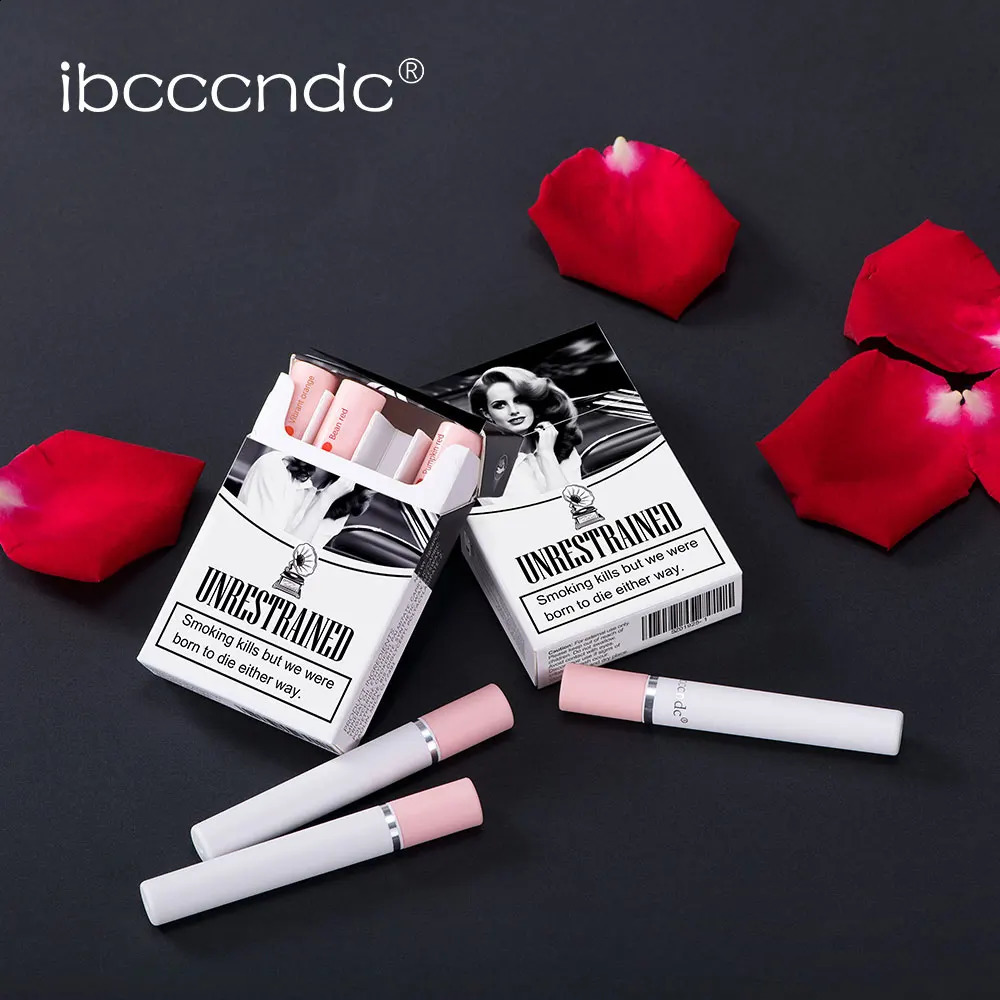 4 pcs/set Cigarette Lipstick Set Long Lasting Lip Glaze Matte Lip Gloss Waterproof Lip Stick Tube Nude Lip Tint Makeup Cosmetics 250807