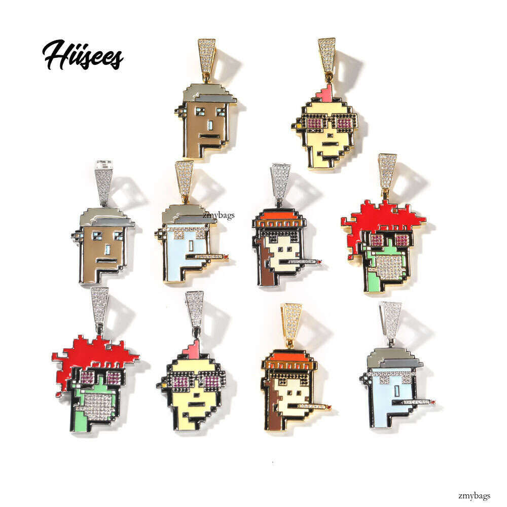 Hip-Hop Kid New NFT Avatar Cartoon Men and Women Personality Trend Necklace Cute Character Pendant Jewelry