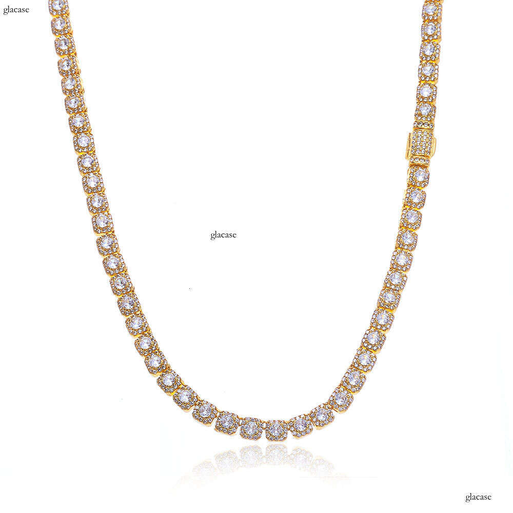 Hip Hop 5mm Flip Buckle Rock Sugar Chain Simple Versatile Jewelry Full Dia Men's Necklace Accessories