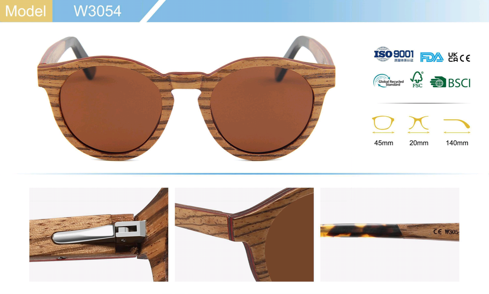 Sporty butterfly sunglasses Vintage durable nylon frames man women's polarized lenses anti-fog UV400 protection fishing outdoor sports pj2