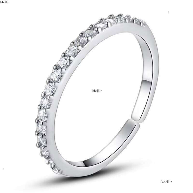 Sterling Silver Fine Row for Women INS Trend Niche Design Index Finger Diamond Ring Simple Internet Celebrity Jewelry
