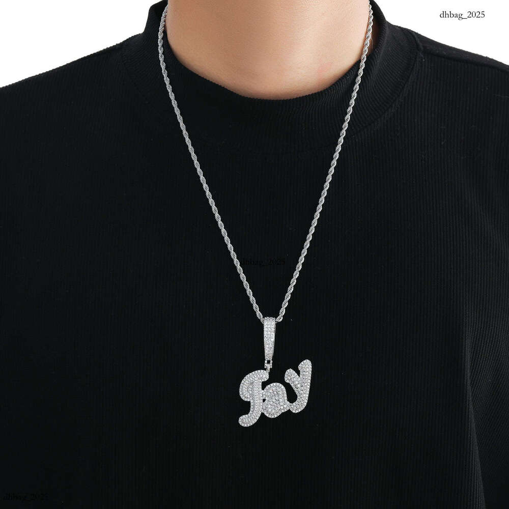 Personalized Custom Signature Letter Uppercase and Lowercase Mixed Splicing DIY Combination Hip Hop Necklace