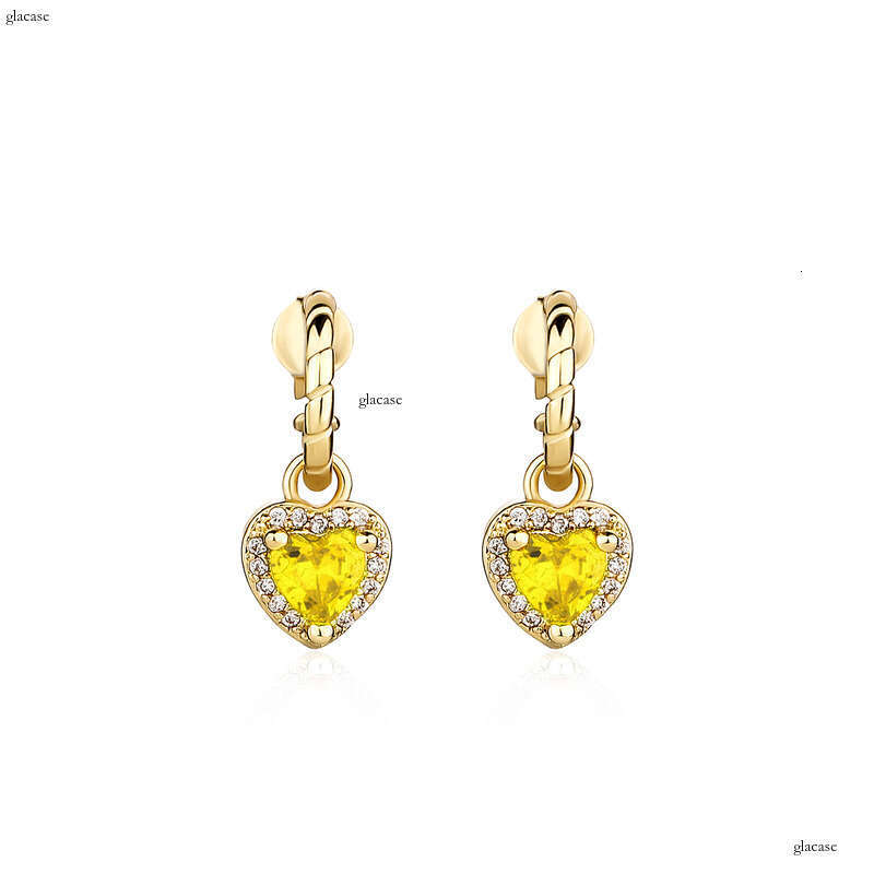 INS New Heart-Shaped Colorful Zircon Simple Fashion Women's Earrings
