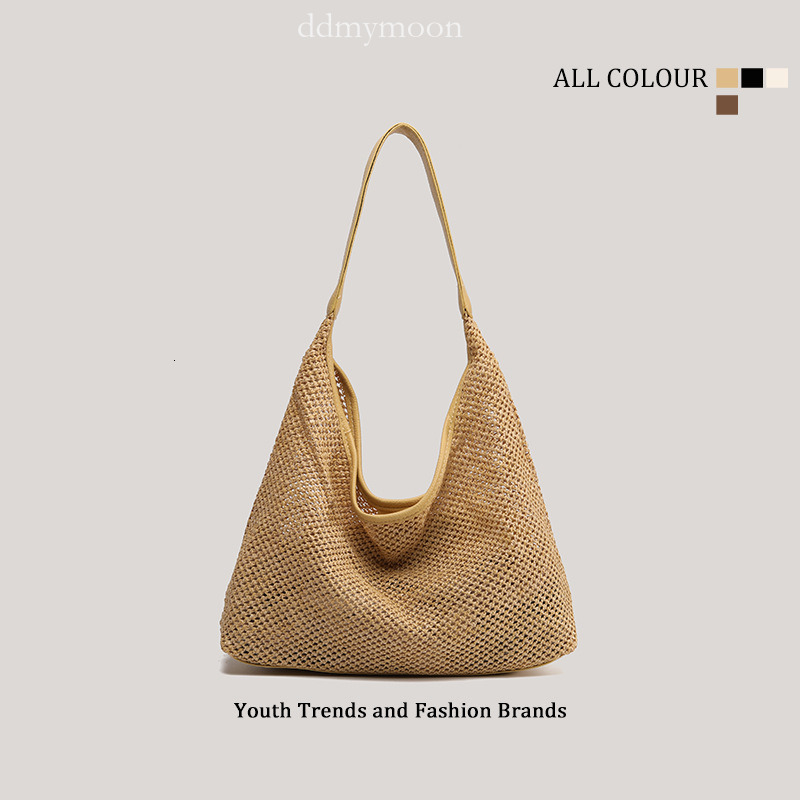 Niche Straw 2025 Summer New Woven Shoulder Tote Basket Bag ddmymoon