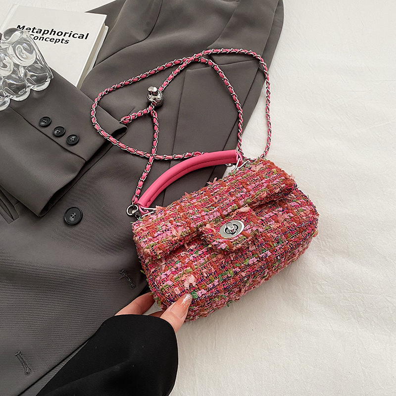 Women's Fashion Small Bag Luxury Bag Free Shipping Designer 2025 Autumn/winter Multifunctional New Fashion Wool Crossbody Bag With Chain Handle S