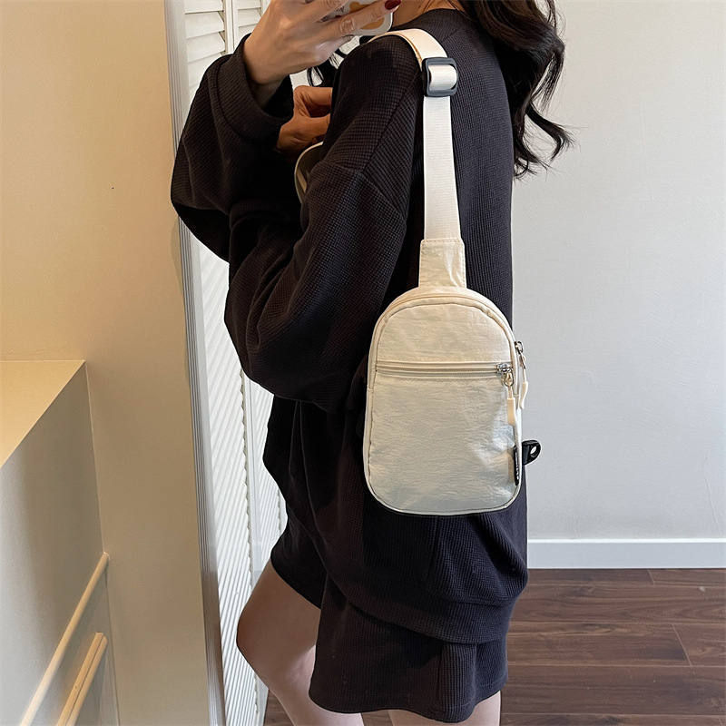 Japanese Style INS Solid Designer Bag Color Lightweight Simple Outdoor Portable Casual Phone Bag Sports Single Shoulder Crossbody Bag Chest Bag Luxury