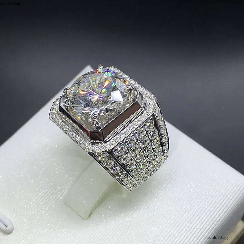Stunning New Arrival Fashion Jewelry Sterling Sier White Sapphire Round Cut CZ Zirconia Party Women Wedding Engagment Men Ring
