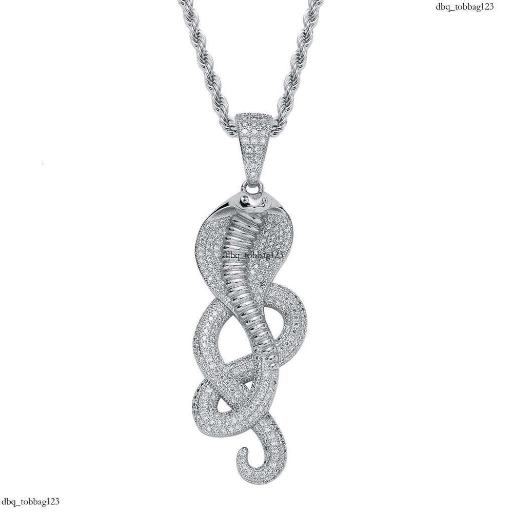 Cobra Pendant Micro Paved Moissanite chain Street Creative Personality Men's Hip Hop Necklace