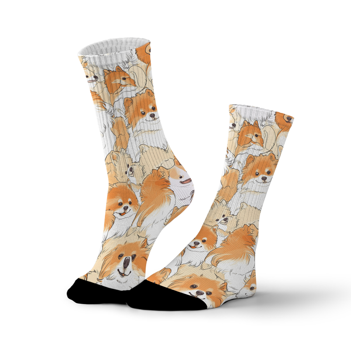 Cute Pomeranian Collage Unisex Tube Designer Socks C138