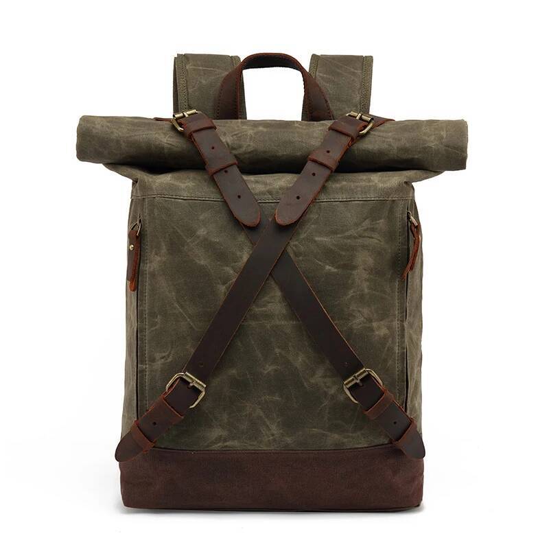 Vintage Backpacks for Men Oil Wax Canvas Rucksacks Travel bag Backpack Large Waterproof Daypacks Retro Bagpack high-quality