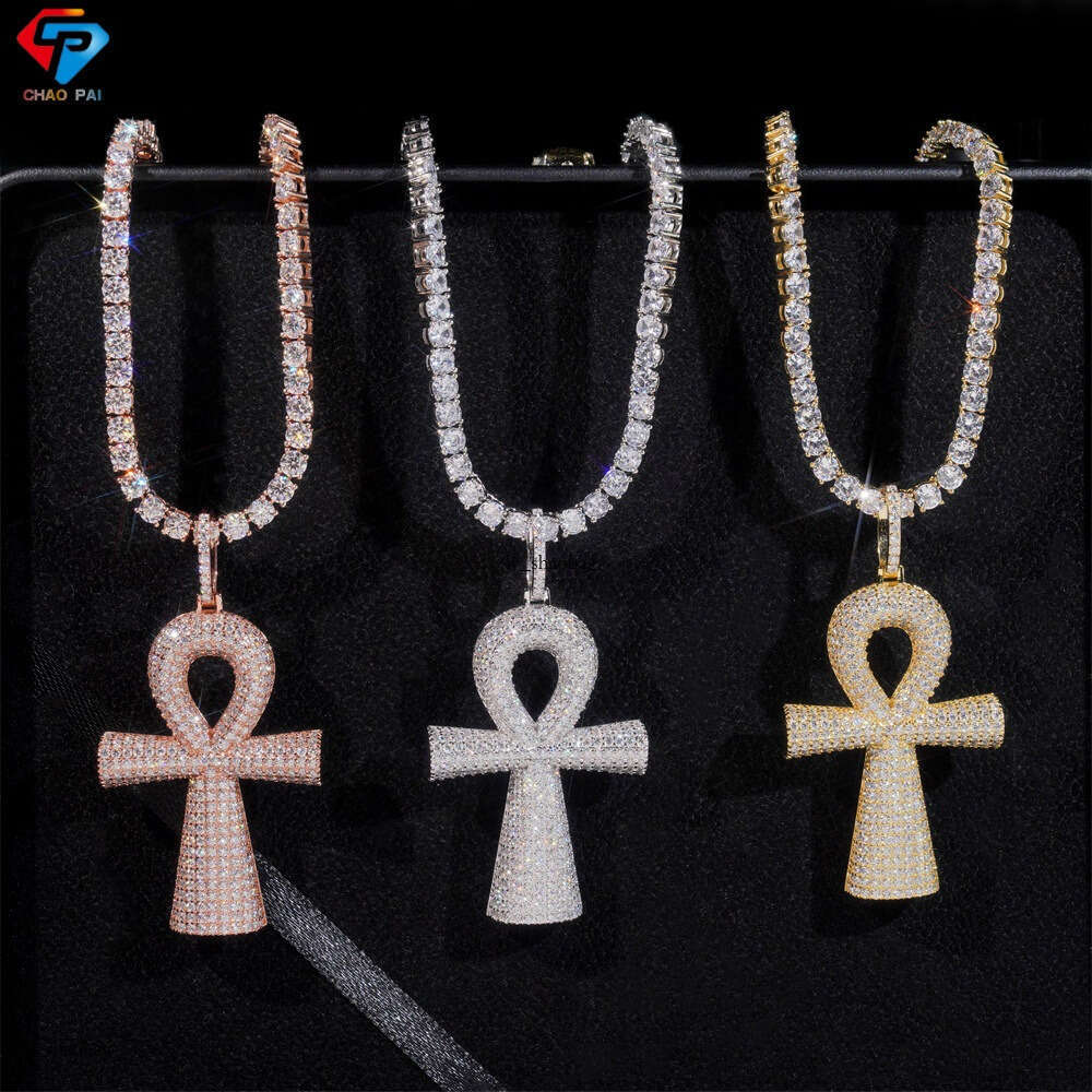 New Style Jewelry Full Dia Hip-Hop Men's Cuban Chain Fashion Personality Irregular Cross Pendant
