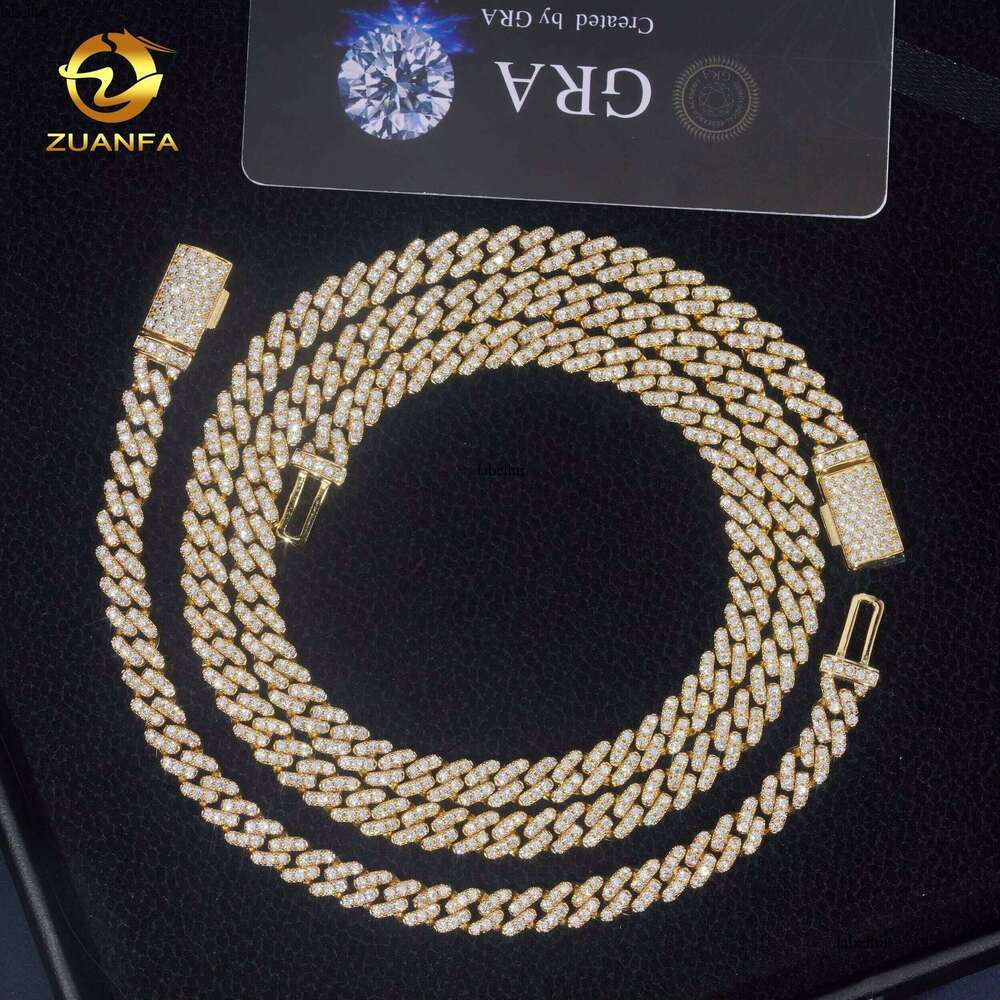 6Mm Hip Hop Jewelry Necklace Iced Out Sterling Sier VVS Moissanite Cuban Link Bracelet