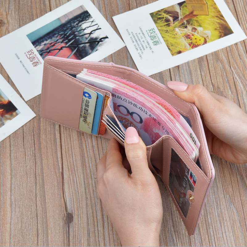 New Women's Wallet Short Style Luxury Bag Money Clip For Female Students Thin Fashion Simple Large Capacity Foldable Soft Leather Designer Bag Sm