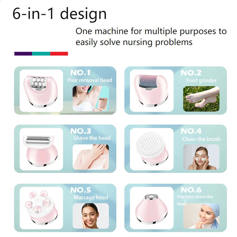 Original VGR Electric Women Epilator Female Shaver Leg Body Hair Removal Lip Chin Depilatory Lady Bikini Trimmer Hair Re 250805