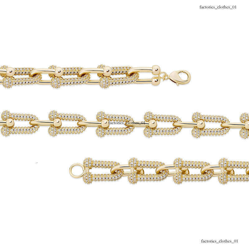INS U-Shaped Chain Full Zircon Hip-Hop Trendy Personality Jewelry Bracelet Bling