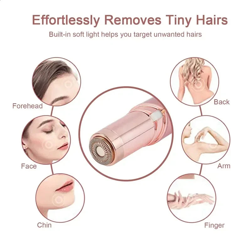 Portable Lipstick Shaped Women Electric Epilator Eyebrow Trimmer Painless Effective Hair Removal Shaver Small Epilator 250805