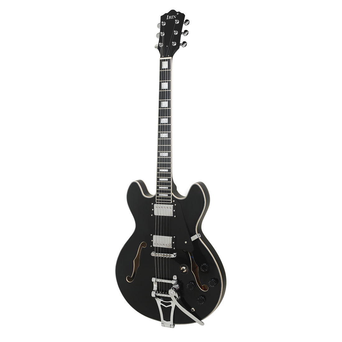 Guitar Electric IRIN JS-520 ODM OEM Classic Top Professional Ashtree Two F Hole 22 Frets 6 String Semi Hollow Body Maple Jazz Electric Guitar