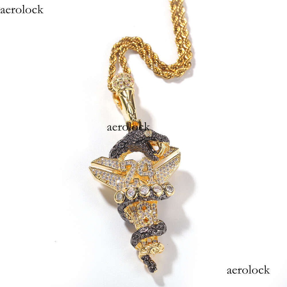 Hip Hop New Black Mamba Cross Pendant Necklace Trendy Men's Basketball Fan Versatile Accessories Jewelry