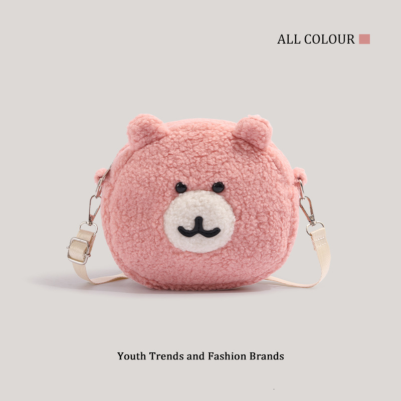 Cute Jiyi Bear Small Women New Autumn Winter Crossbody Bag Lamb Plush Doll for Girls ddmymoon