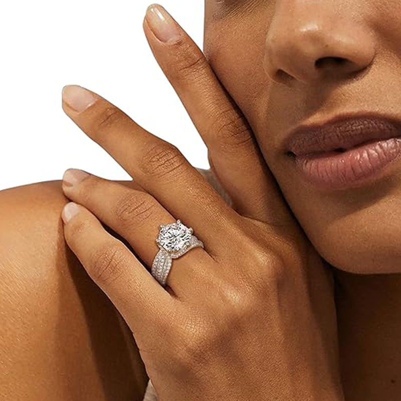 MT GRA 5ct Moissanite Ring for Women Men Pass Tester Drill Pen Diamond S925 Sterling Silver Promise Weddingl Rings for Her Fine Jewelry For Luxury Bri