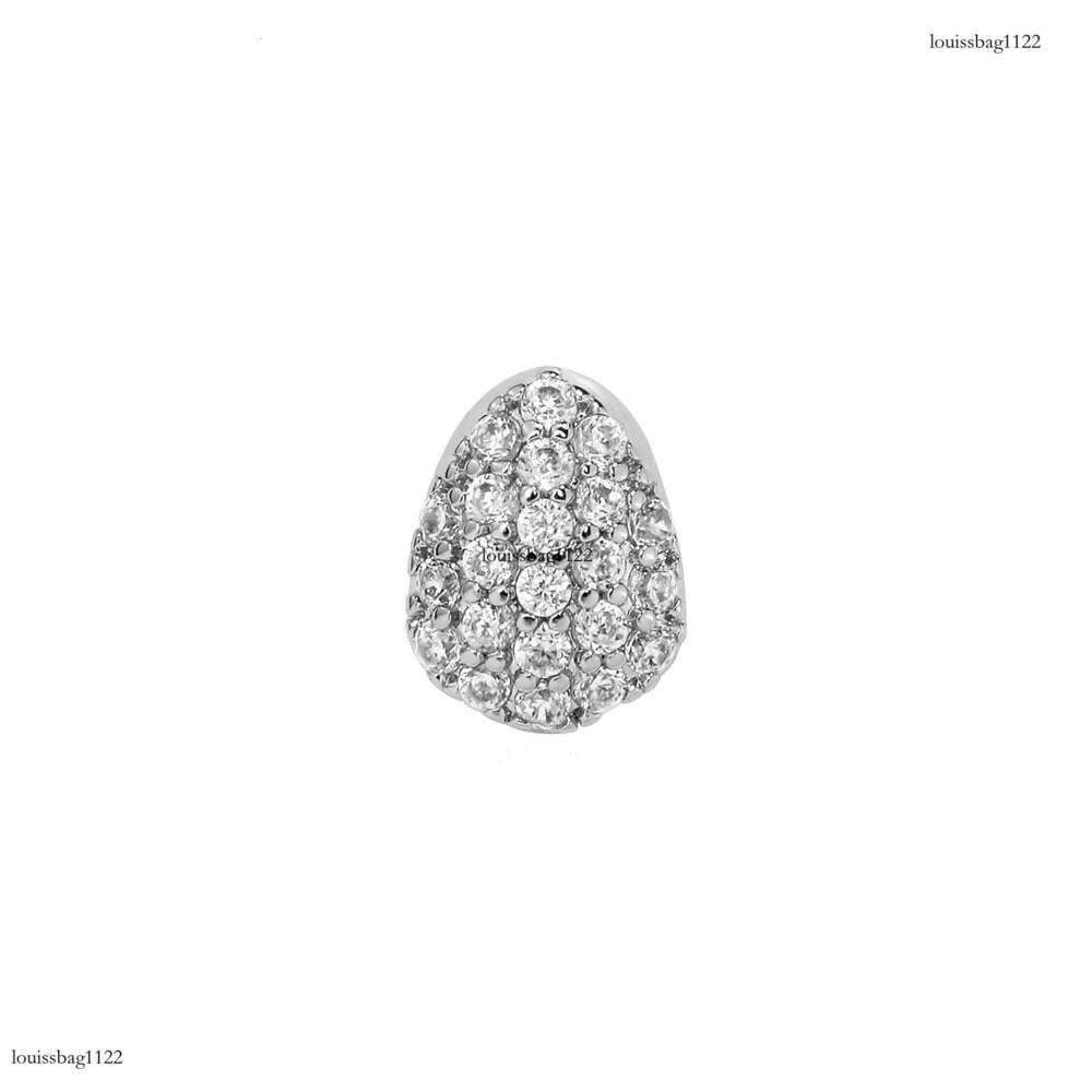 Full Dia Plated Real Zircon Grillz Water Drop Single Gold Tooth TEMU Halloween Personality Teeth Jewelry