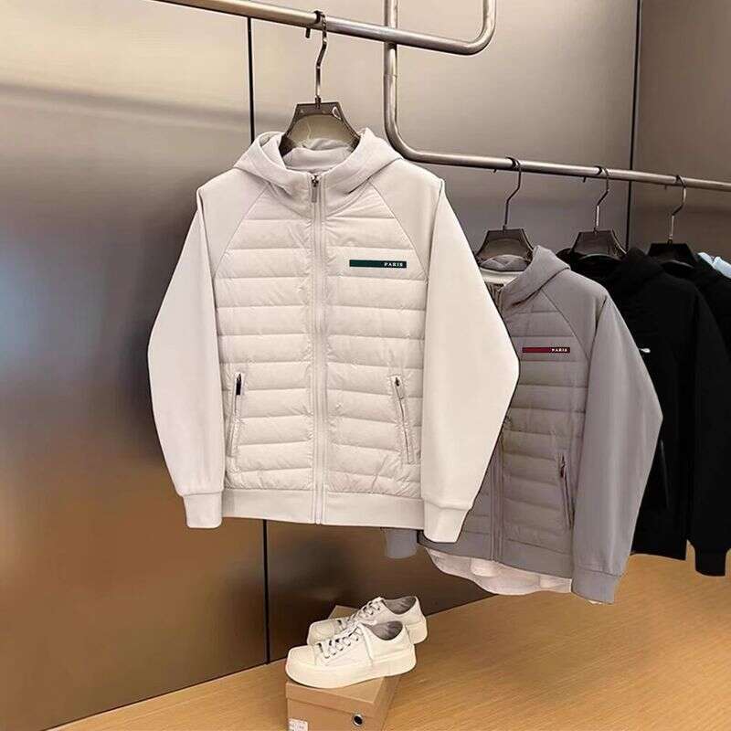 Clothing 25 New Winter Men's Trendy Thin Loose Versatile Casual Small Long Offset Printing Hooded Cotton Coat