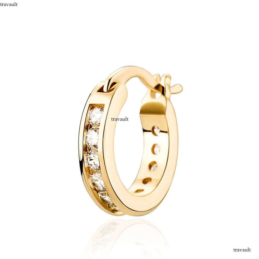 Mens Ins Trendy Ring Unisex Hip Hop Earrings Personalized Simple Dia Hie Hoop Earring Dangle Ear Rings Cute 14K Gold Bling Brincos