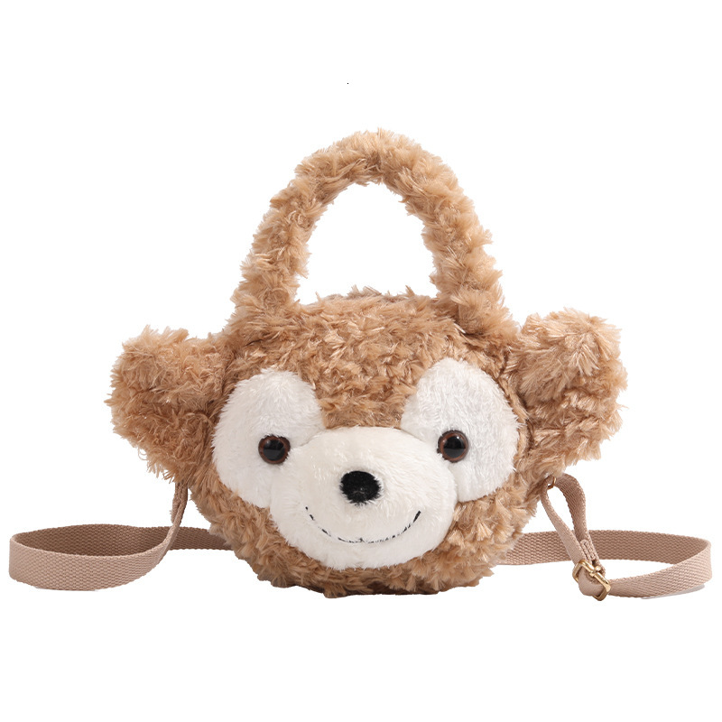 Shirley Rose Cartoon Cute Single Shoulder Crossbody Bag for Women Plush Bear Coin Purse ddmymoon