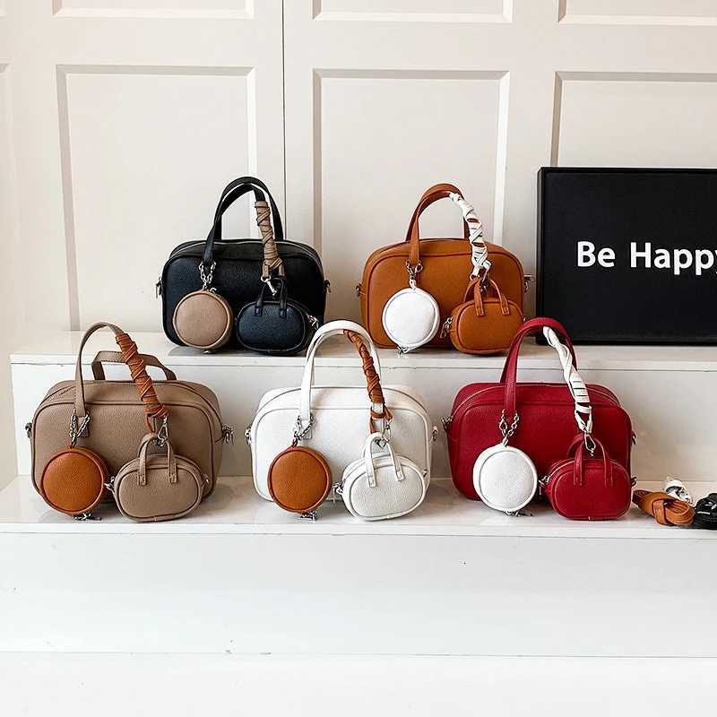 Brand Boston Bowling Bag Unique Composite Bag Commuter Handbag Multifunctional Master-slave Package Soft Pu Leather Pillow Bags Z250809