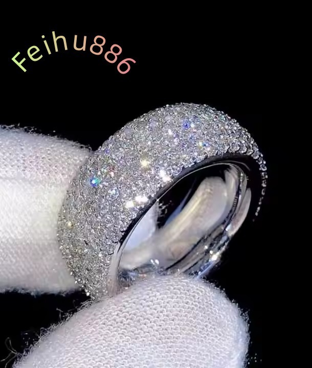 new 2025 vvs Moissanite Hip Hop Ring for Men channel Jewelry Gift for Him Boyfriend Fully Iced Out Diamond Band Ring Hip Hop Ring