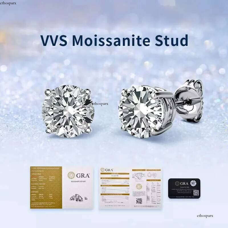 New Arrival Latest Design Sier 3mm 4mm 5mm DEF Color Moissanite Dia Stud Price Wedding Earrings