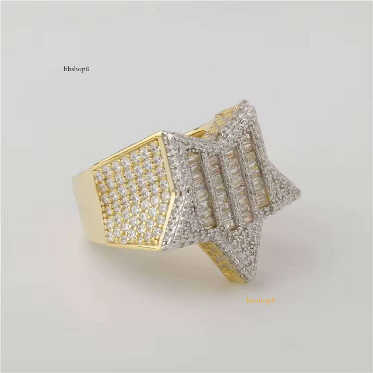 Luck Design Hip-Hop Boutique Jewelry Pure Silver Iced VvsMossanite Celebrity Cuban Men's Ring