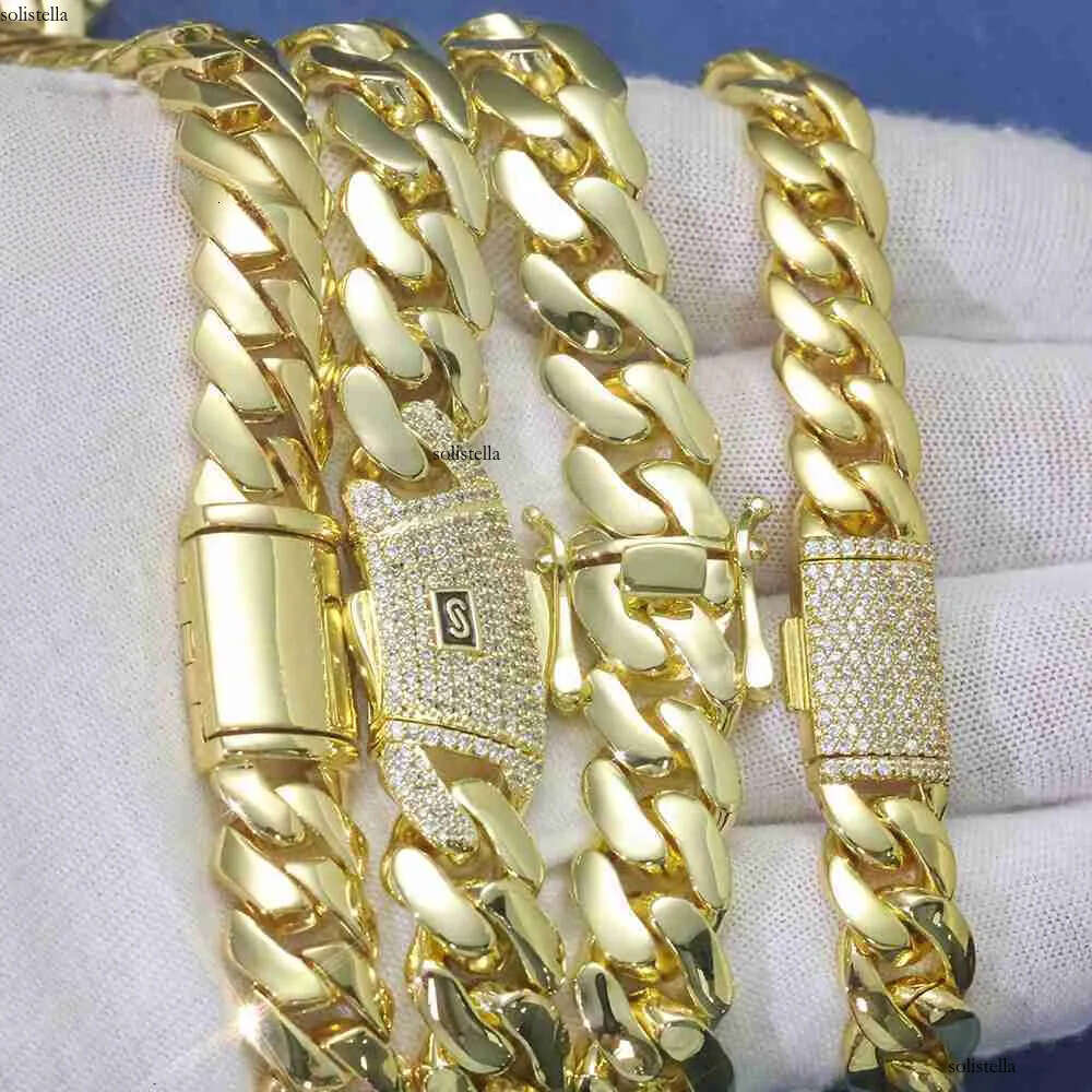 10/12/15mm Cuban Link Chain Necklace 14K Gold Plated Brass Hip Hop Jewelry Customizable Men Women Gift