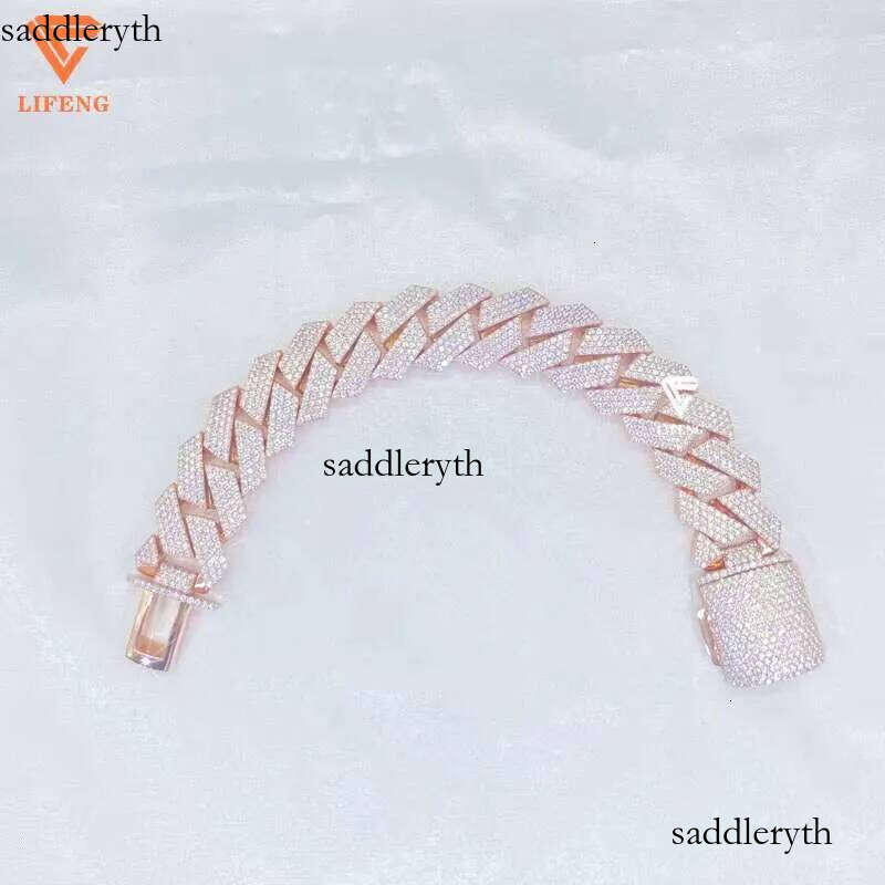 2024 New Design Fashion Jewelry Bracelets Bangles 20mm VVS Moissanite Bracelet S Iced Out Miami Cuban Link Chain f3