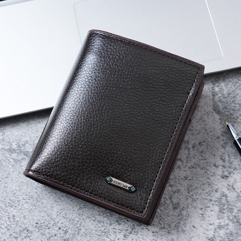 Large Stock PU Wallet With Vertical Closure For Men Simple Casual Men's Luxury Bag Coin Purse Short Wallet For Men