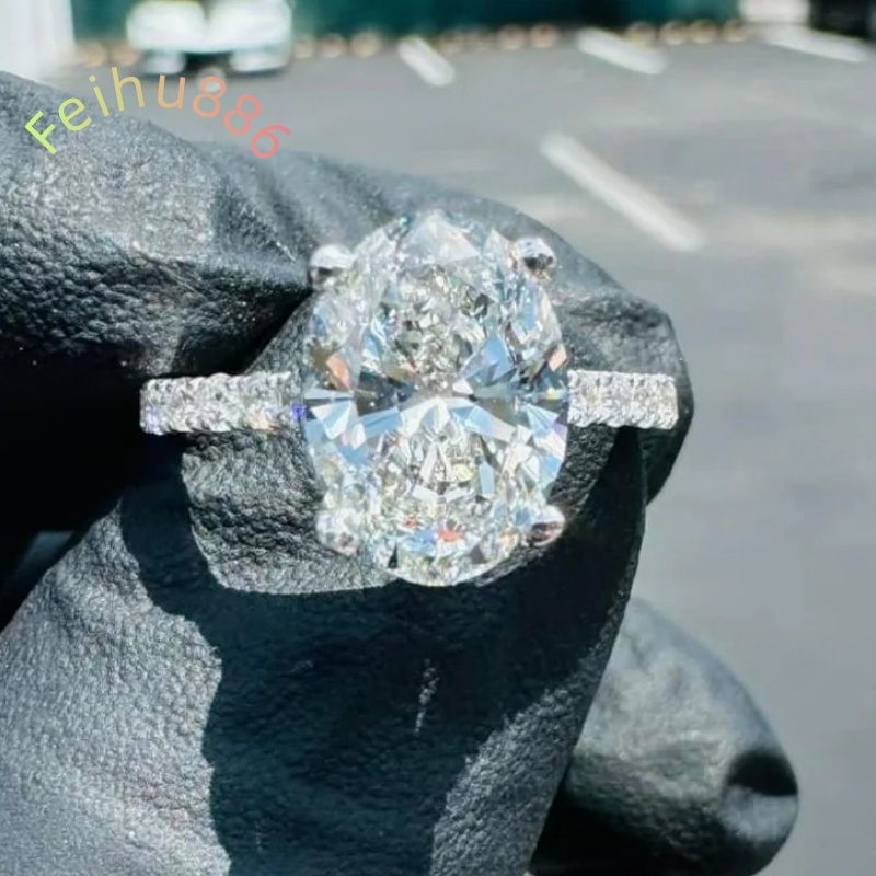 CVD HPHT Oval Cut Moissanite Diamond Jewelry Rings 14k Gold Solid Custom for Women Men Engagement with Certification