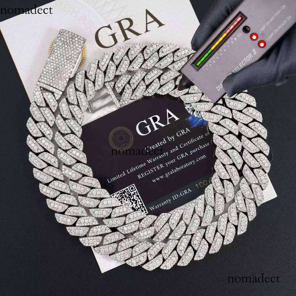 S Sier Moissanite Necklace Personalized 13mm Cuban Bracelet Hip Hop Style Collarbone Neck Hot Selling Product