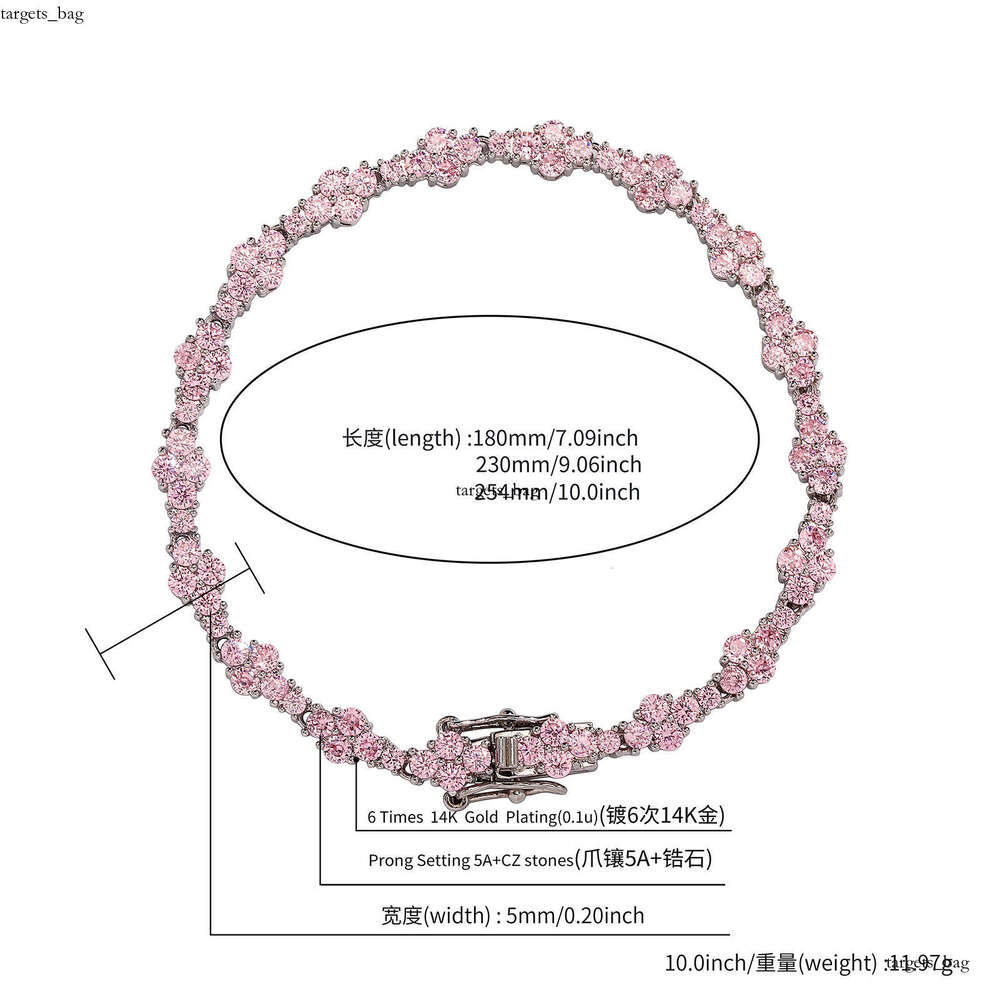 Hip Hop Personality Men's Anklet Spring Buckle Airplane Tennis Chain Zircon Bracelet Jewelry for Women